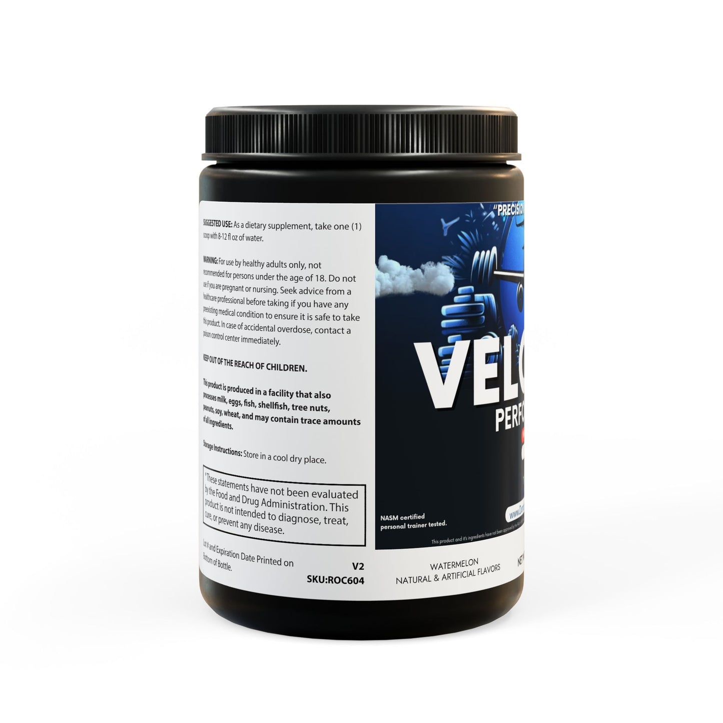 Velocity Performance BCAA Supplement, Watermelon (325g, 11.46oz, 45 servings) by Dumbbells & Hotels