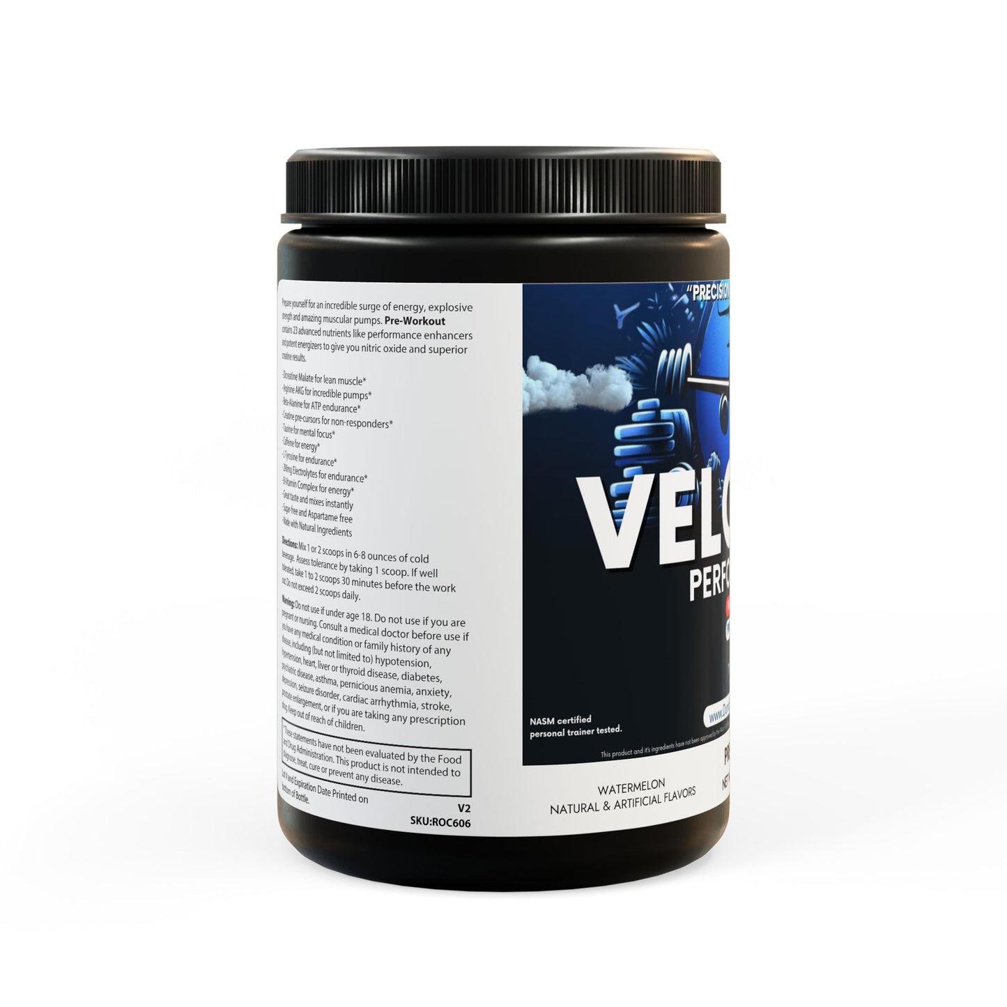 Velocity Performance Pre-Workout Supplement, Watermelon (300g, 10.58oz) by Dumbbells & Hotels