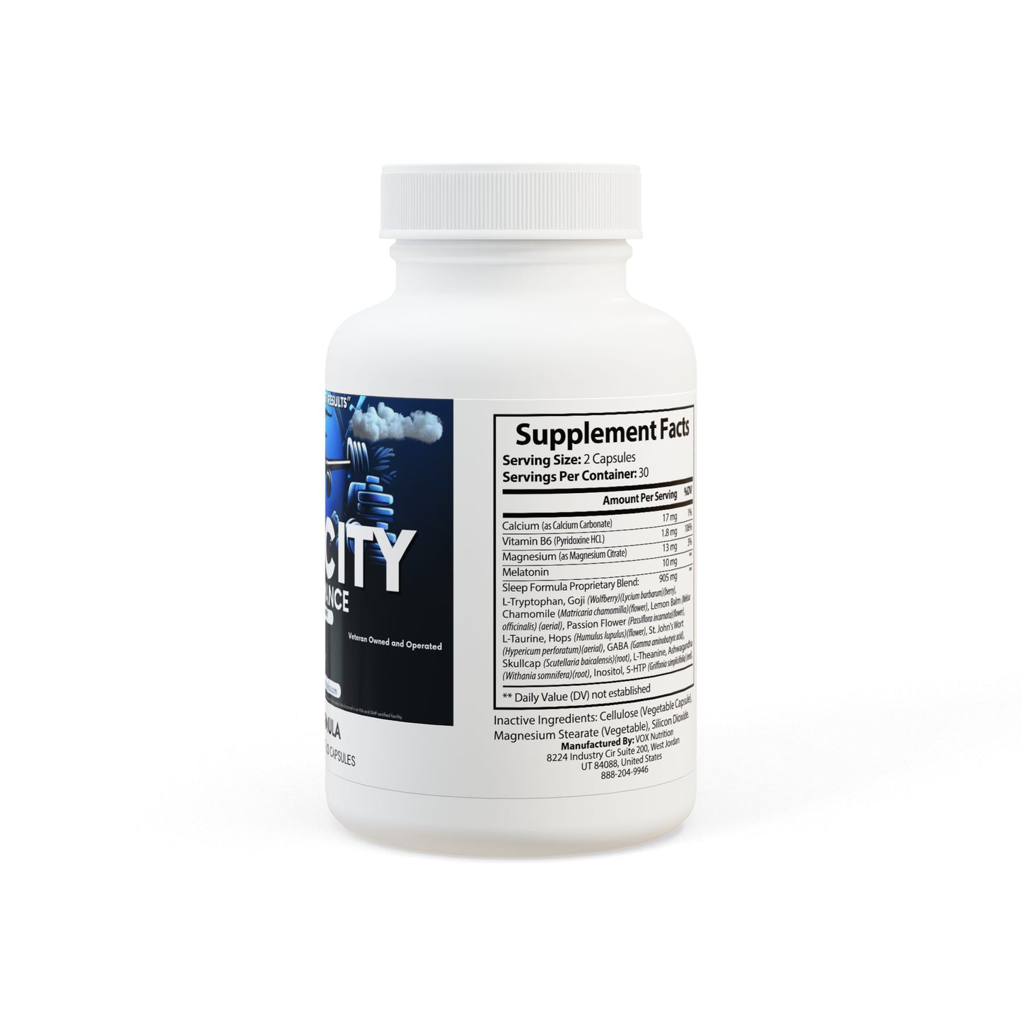 Velocity Performance Sleep Supplement (60 Capsules) by Dumbbells & Hotels