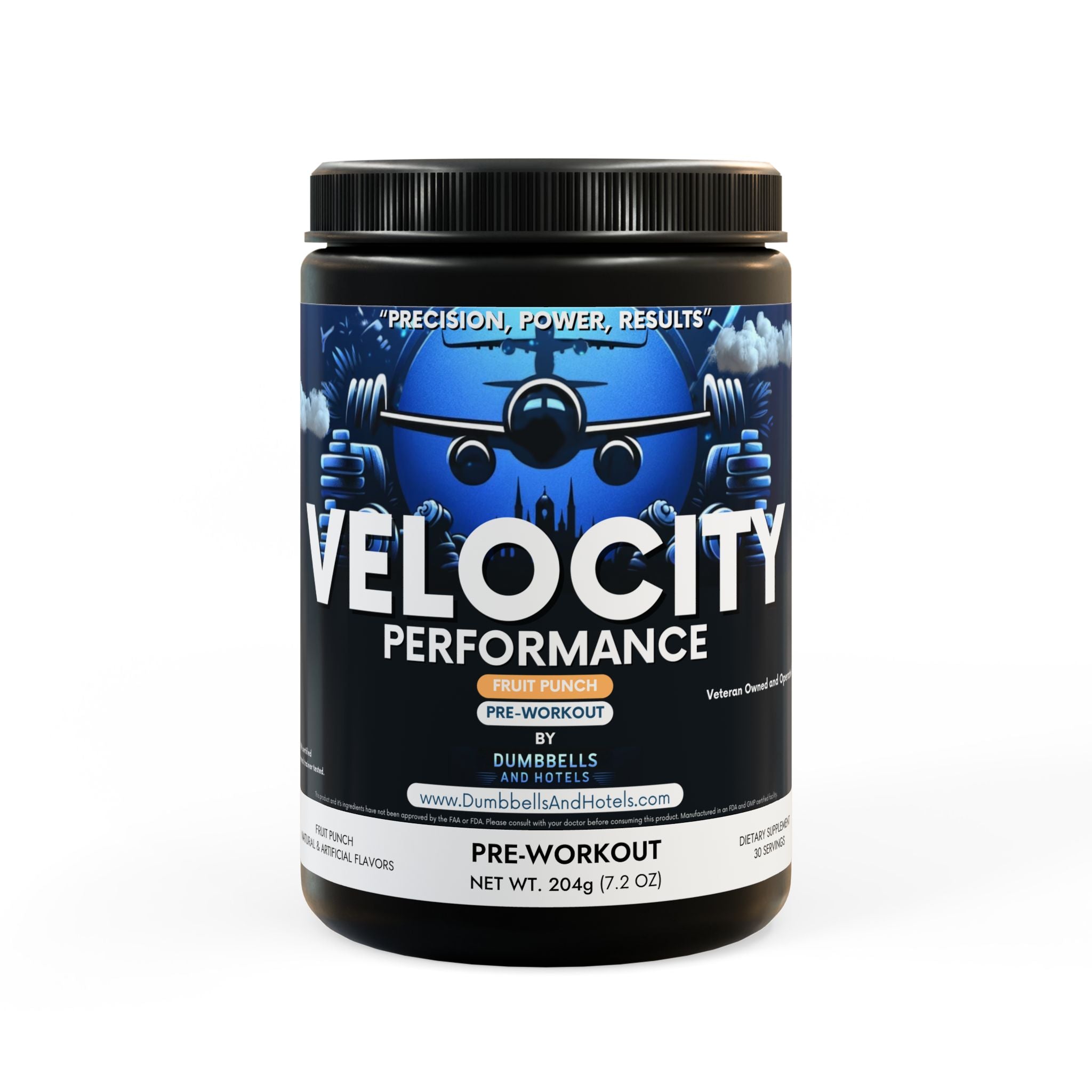 Velocity Performance Pre-Workout Supplement, Fruit Punch (204g, 7.1oz) by Dumbbells & Hotels