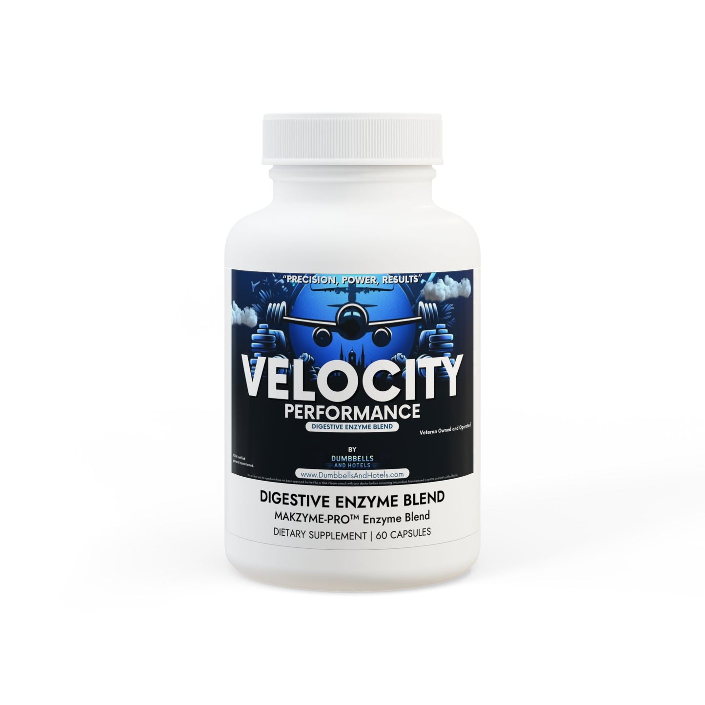 Velocity Performance Digestive Enzyme Blend Supplement (60 Capsules) by Dumbbells & Hotels