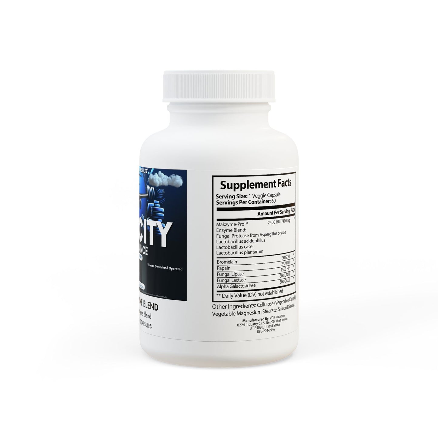 Velocity Performance Digestive Enzyme Blend Supplement (60 Capsules) by Dumbbells & Hotels