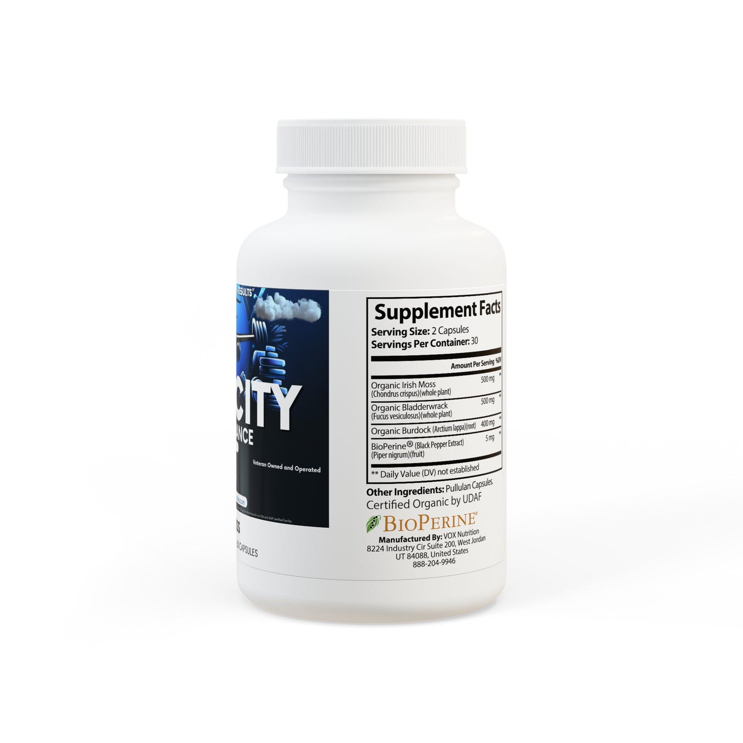 Velocity Performance Sea Moss Supplement (60 Capsules) by Dumbbells & Hotels