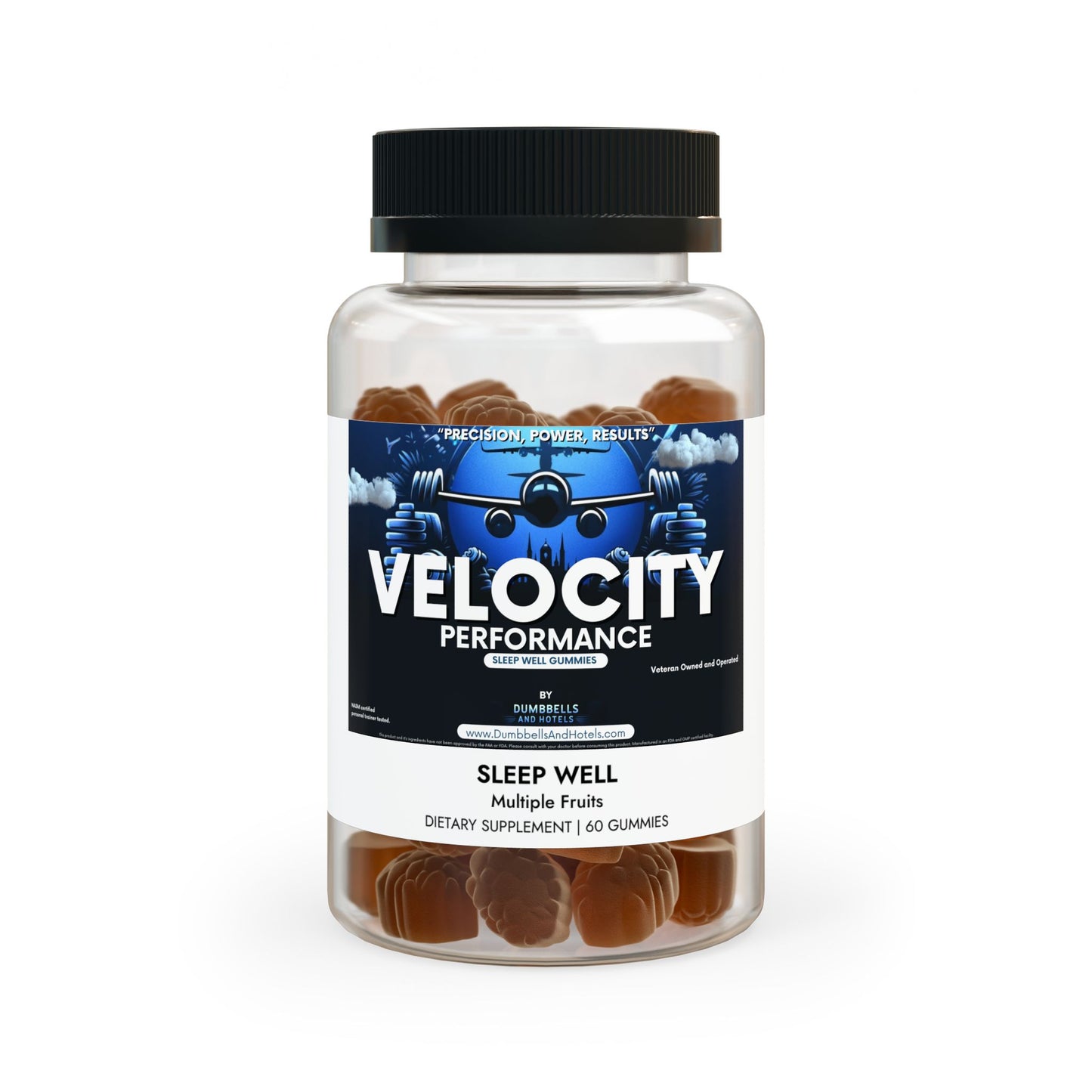 Velocity Performance Sleep Well Gummies (60 Gummies) by Dumbbells & Hotels