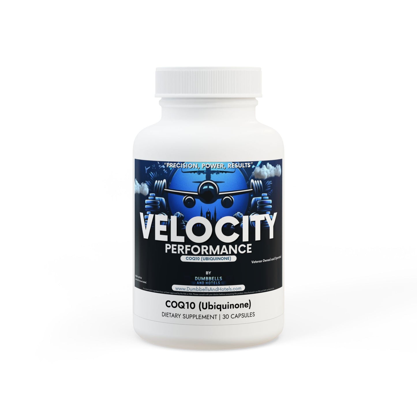 Velocity Performance CoQ10 (Ubiquinone) Supplement (30 Capsules) by Dumbbells & Hotels