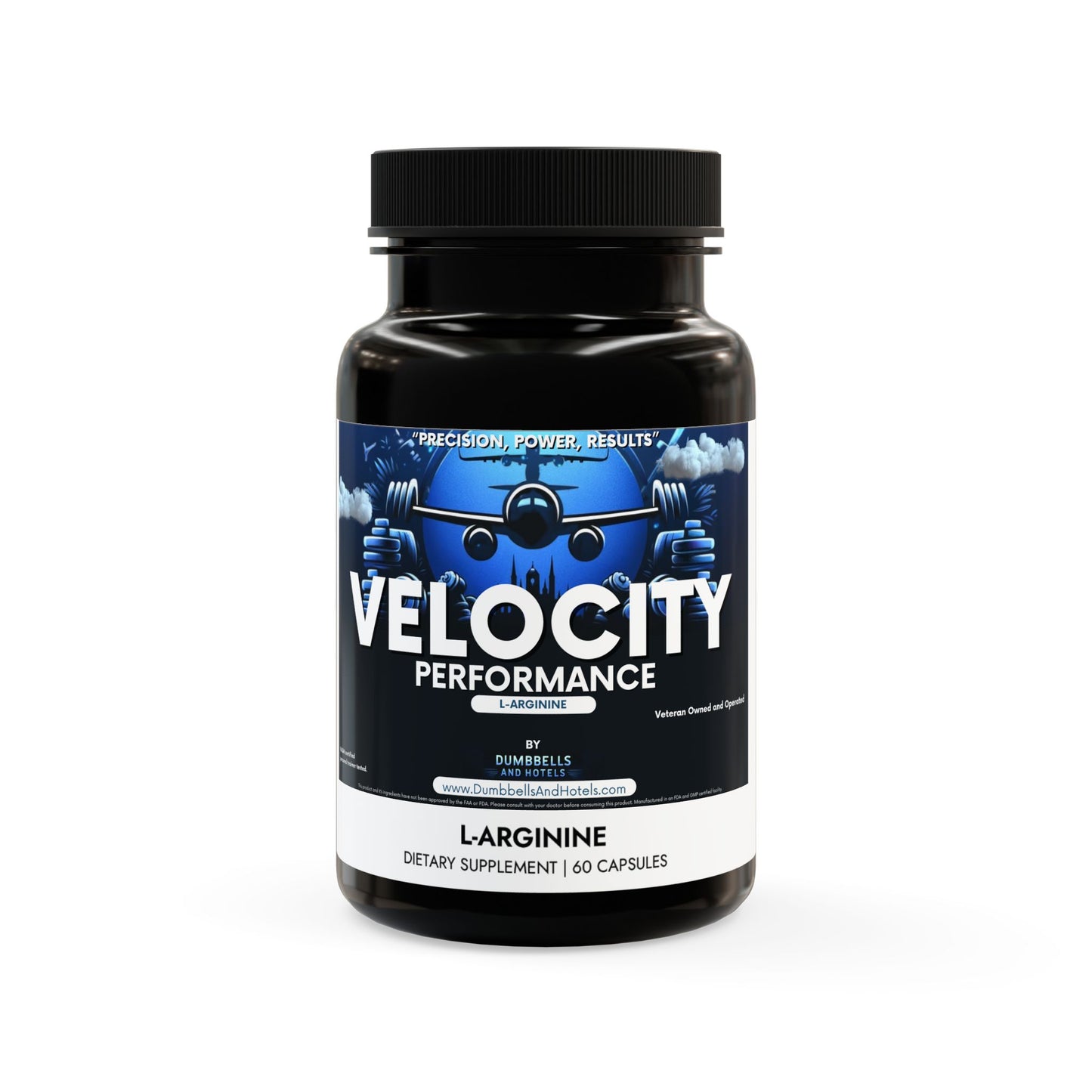 Velocity Performance L-Arginine Supplement (60 Capsules) by Dumbbells & Hotels