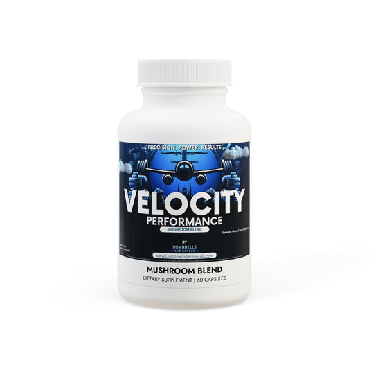 Velocity Performance Mushroom Blend Supplement (60 Capsules) by Dumbbells & Hotels