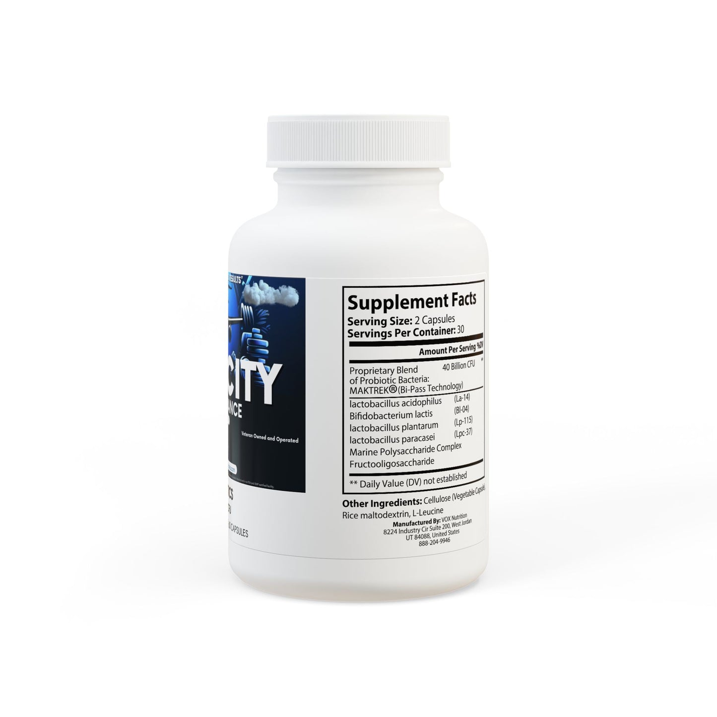 Velocity Performance Probiotics Supplement (60 Capsules) by Dumbbells & Hotels