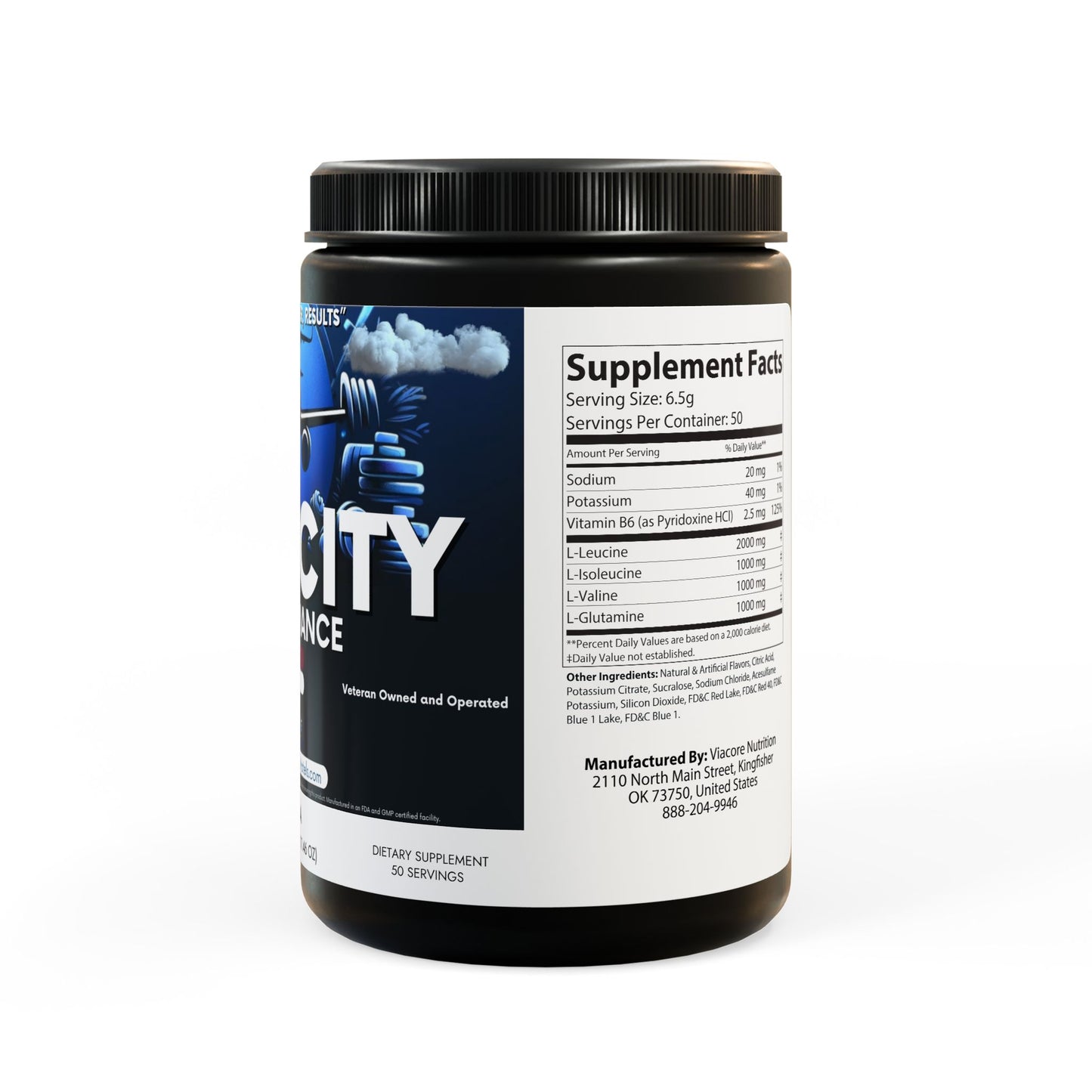 Velocity Performance BCAA Supplement, Grape (325g, 11.46oz, 50 servings) by Dumbbells & Hotels