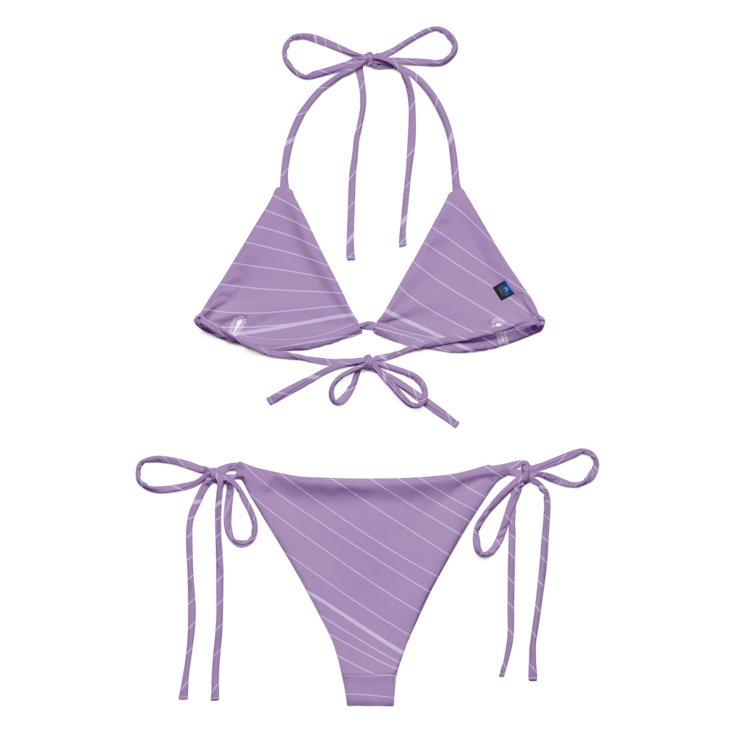 Light Purple with White Pin Stripes String Bikini by Dumbbells and Hotels