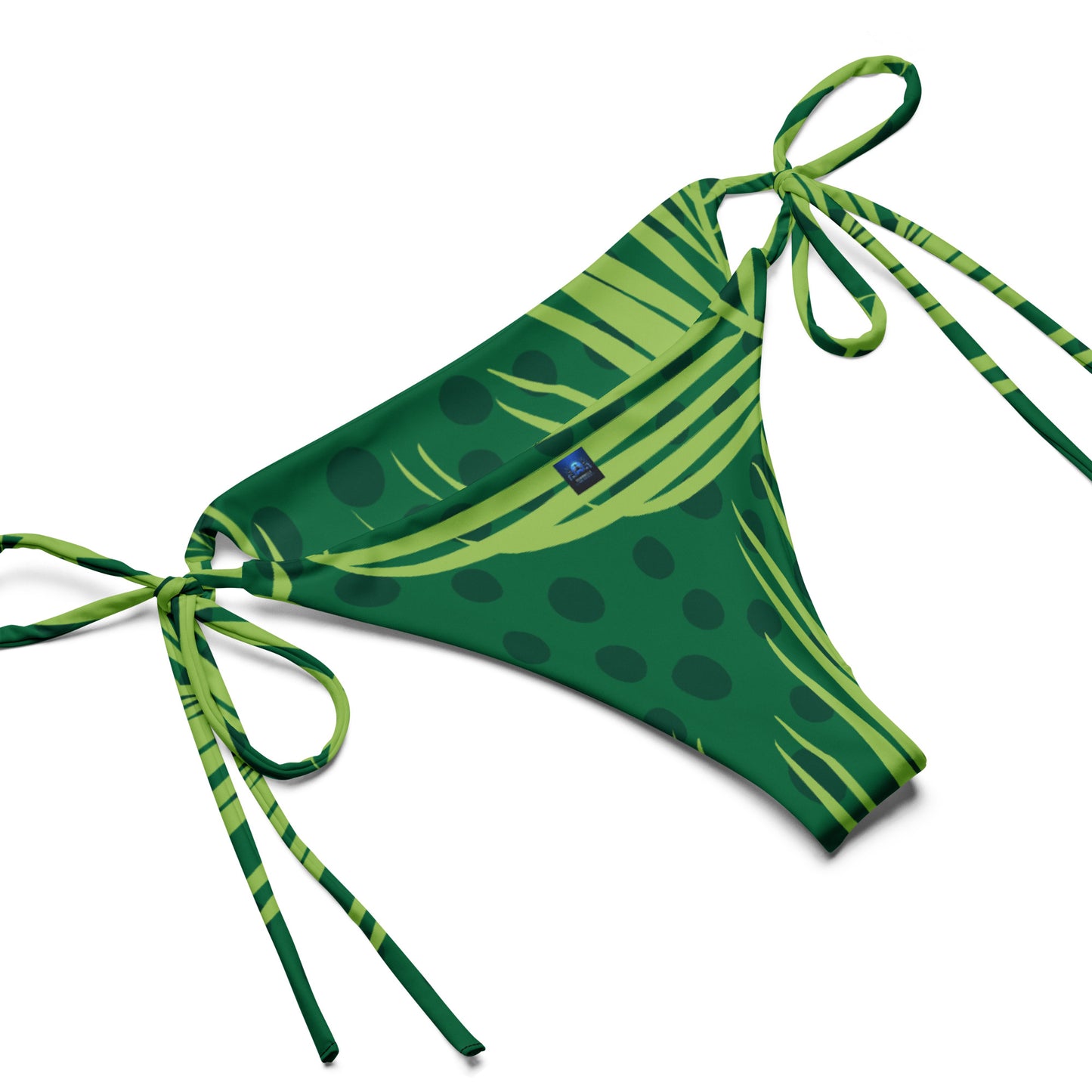 Dark & Light Green Splash Pattern String Bikini by Dumbbells and Hotels