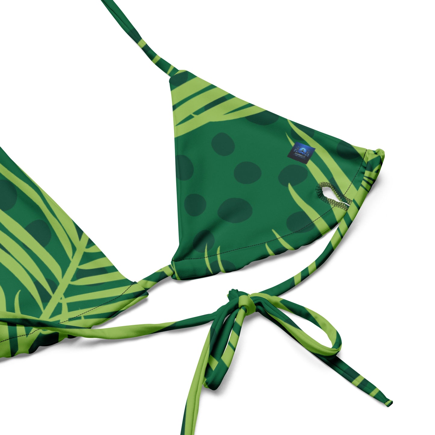 Dark & Light Green Splash Pattern String Bikini by Dumbbells and Hotels