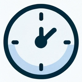 Clock icon representing a quick and efficient exercise workout plan for busy traveling professionals.