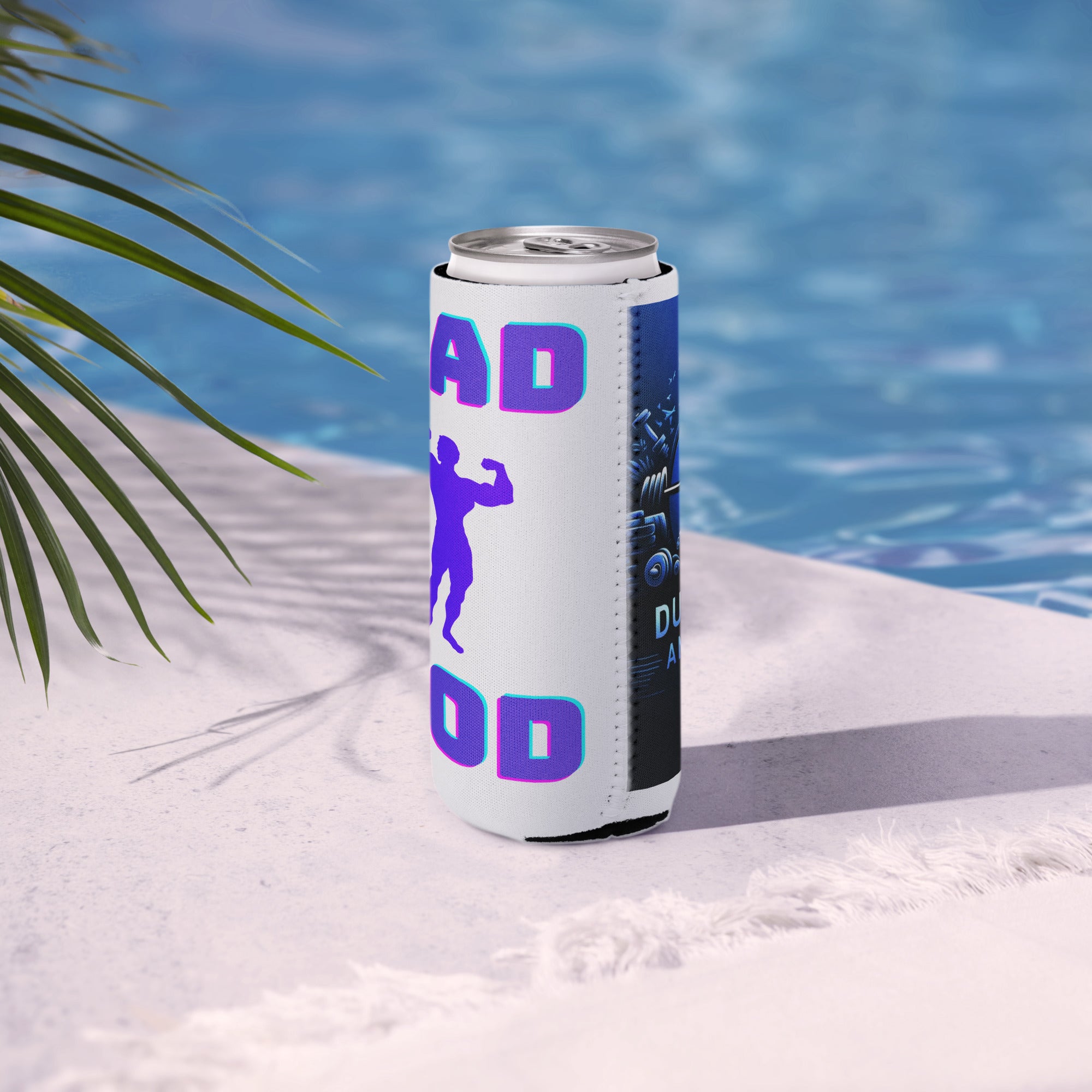 Dad Bod Can Koozie by Dumbbells and Hotels