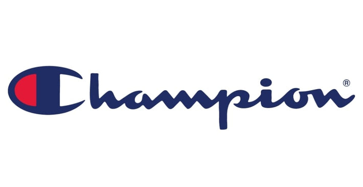 Champion logo, known for durable and comfortable athletic wear.