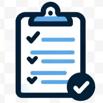 Checklist icon representing a workout plan for fitness designed for traveling professionals.