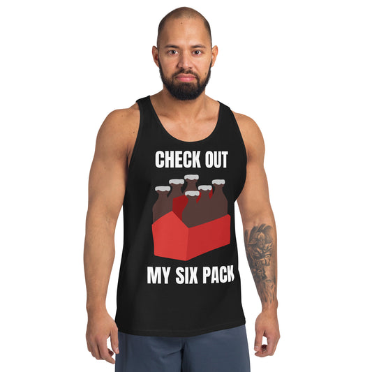 "Check Out My Six Pack" Soda Men's Tank Top by Dumbbells and Hotels