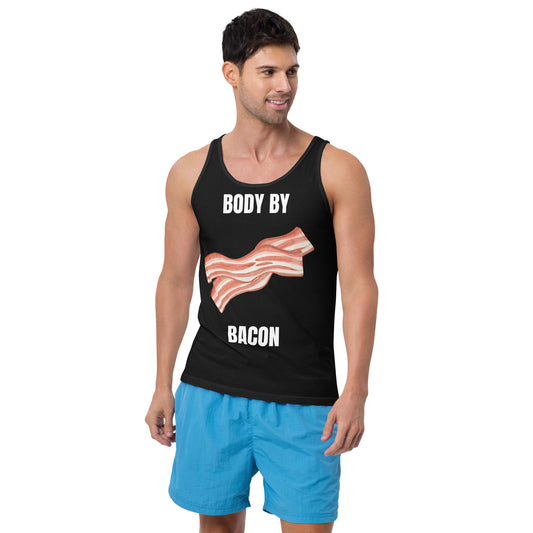 "Body by Bacon" Men's Tank Top by Dumbbells and Hotels