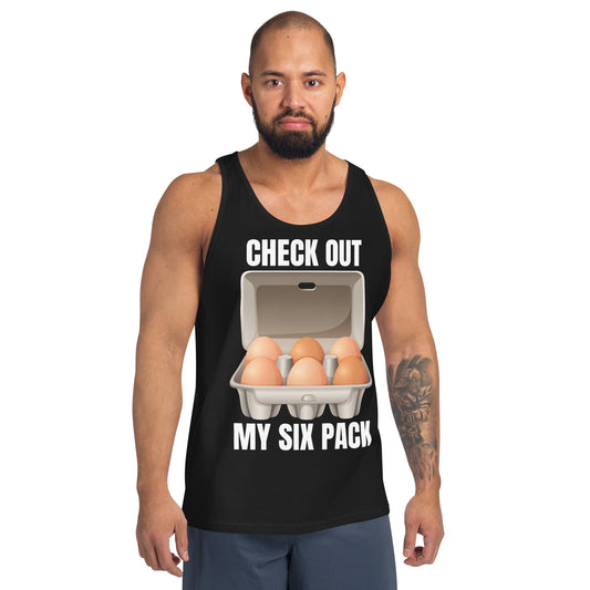 "Check Out my Six Pack" Eggs Men's Tank Top by Dumbbells and Hotels