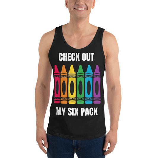 "Check Out my Six Pack" Crayons USMC Men's Tank Top by Dumbbells and Hotels