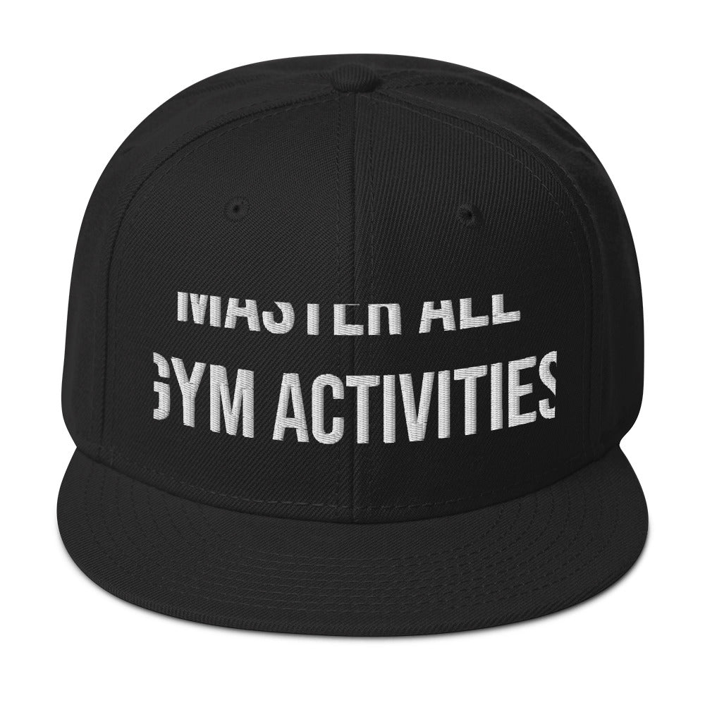 Master All Gym Activities MAGA Snapback Hat by Dumbbells and Hotels