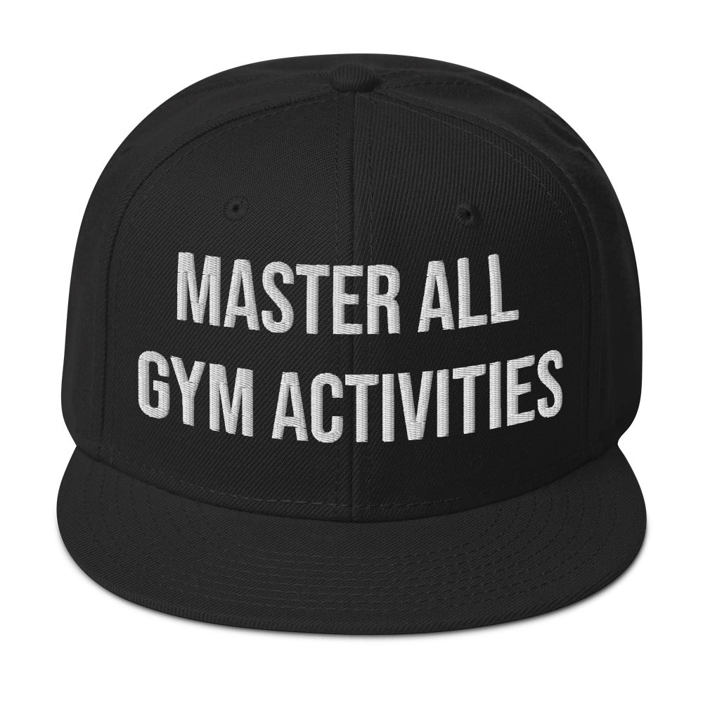 Master All Gym Activities MAGA Snapback Hat by Dumbbells and Hotels