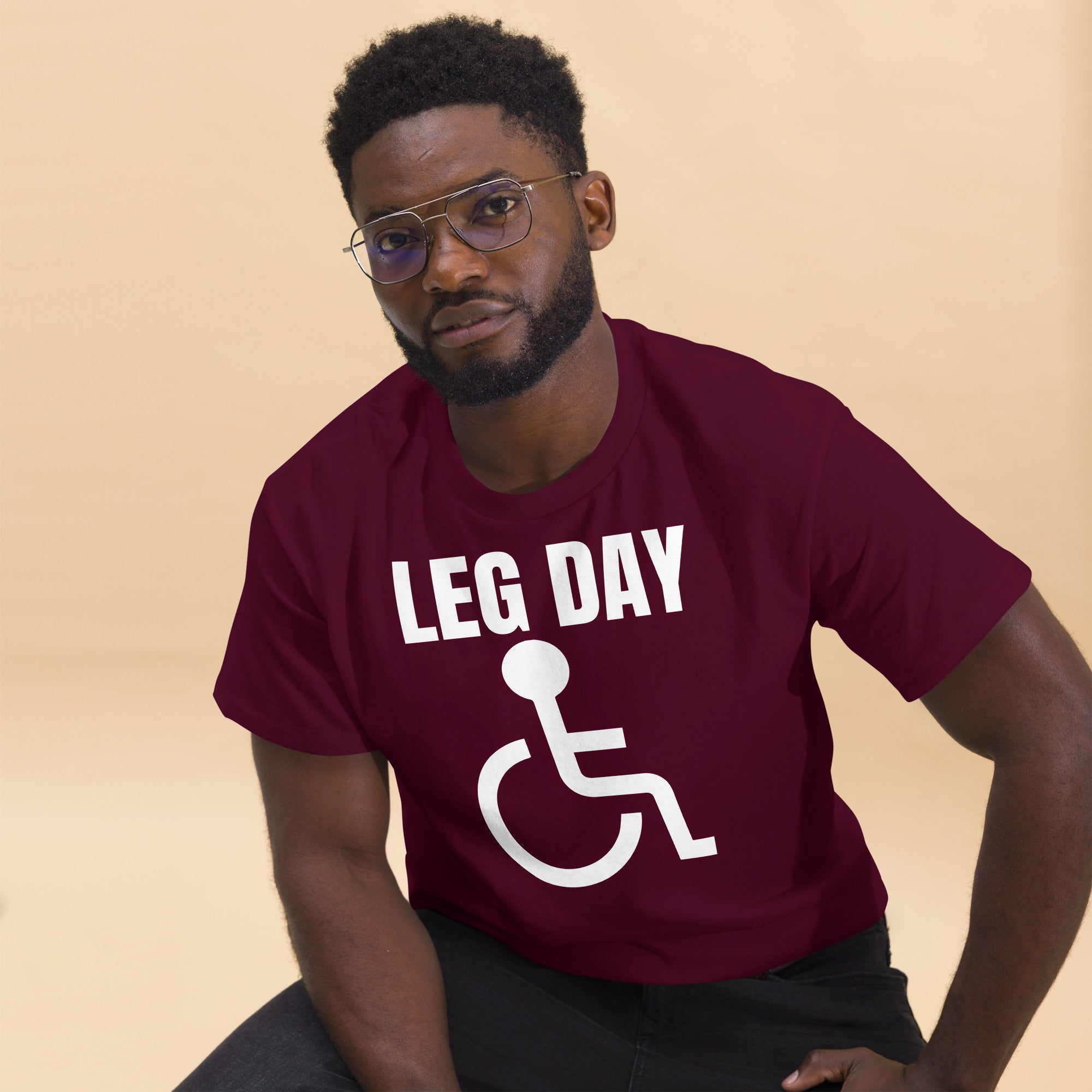 "Leg Day" Unisex Classic Tee Handicap Standard by Dumbbells and Hotels