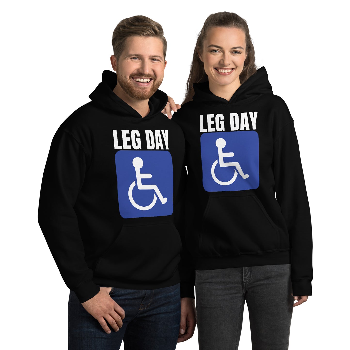 "Leg Day" Unisex Hoodie Handicap Blue by Dumbbells and Hotels