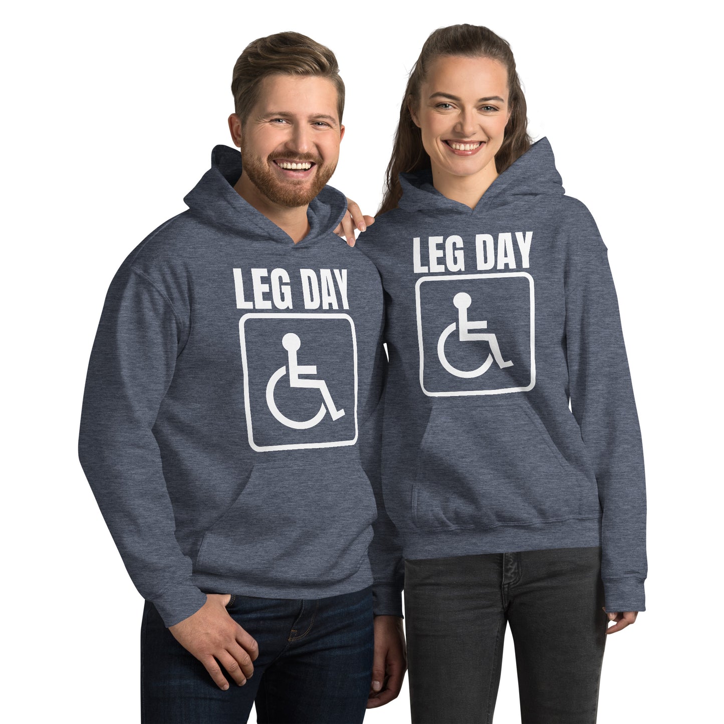 "Leg Day" Unisex Hoodie Handicap Square by Dumbbells and Hotels