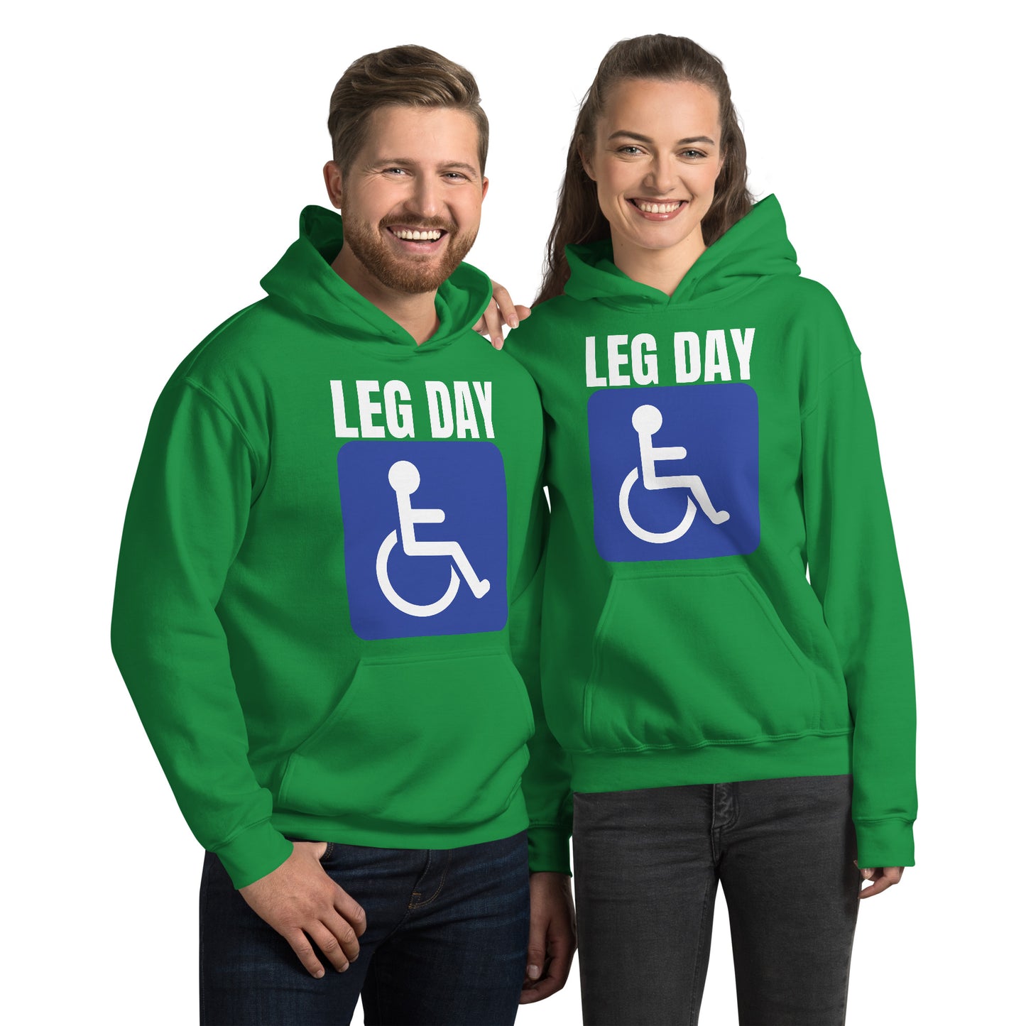 "Leg Day" Unisex Hoodie Handicap Blue by Dumbbells and Hotels