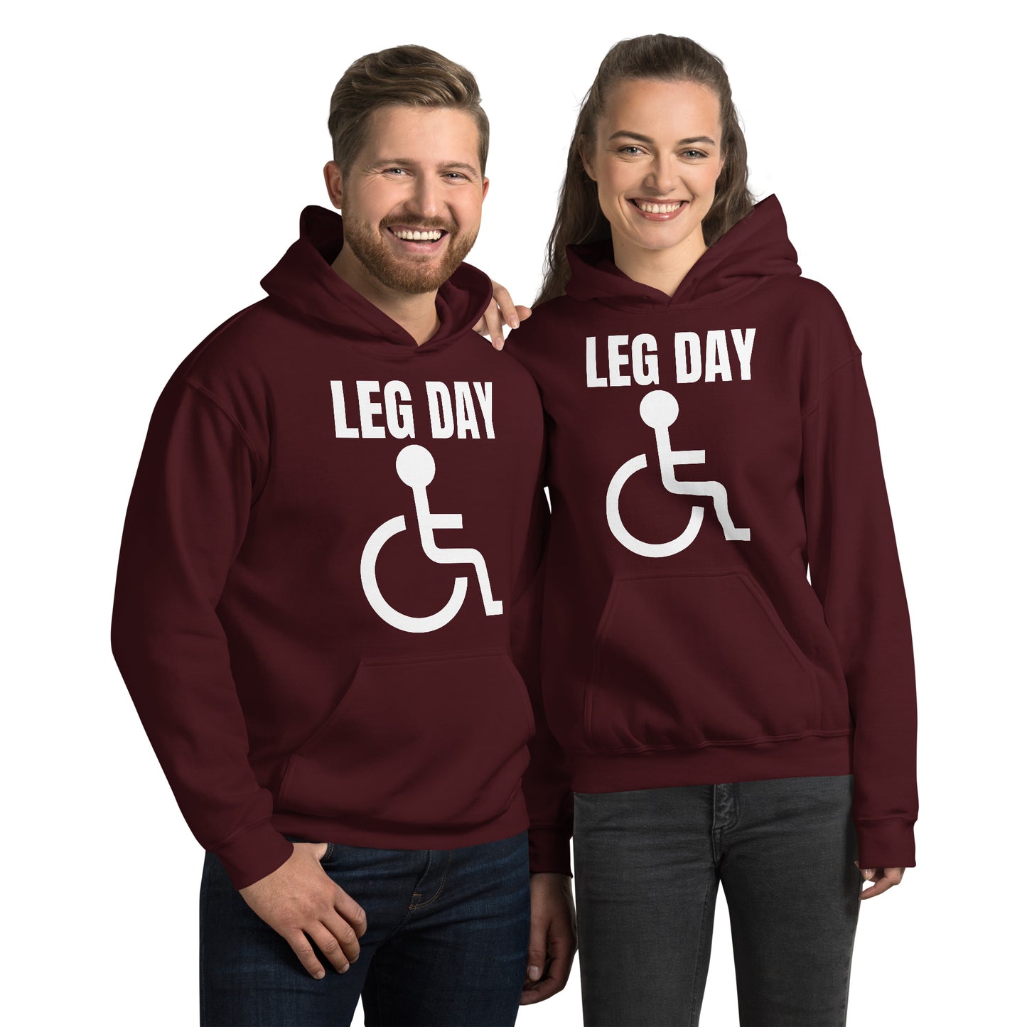 "Leg Day" Unisex Hoodie Handicap Standard by Dumbbells and Hotels