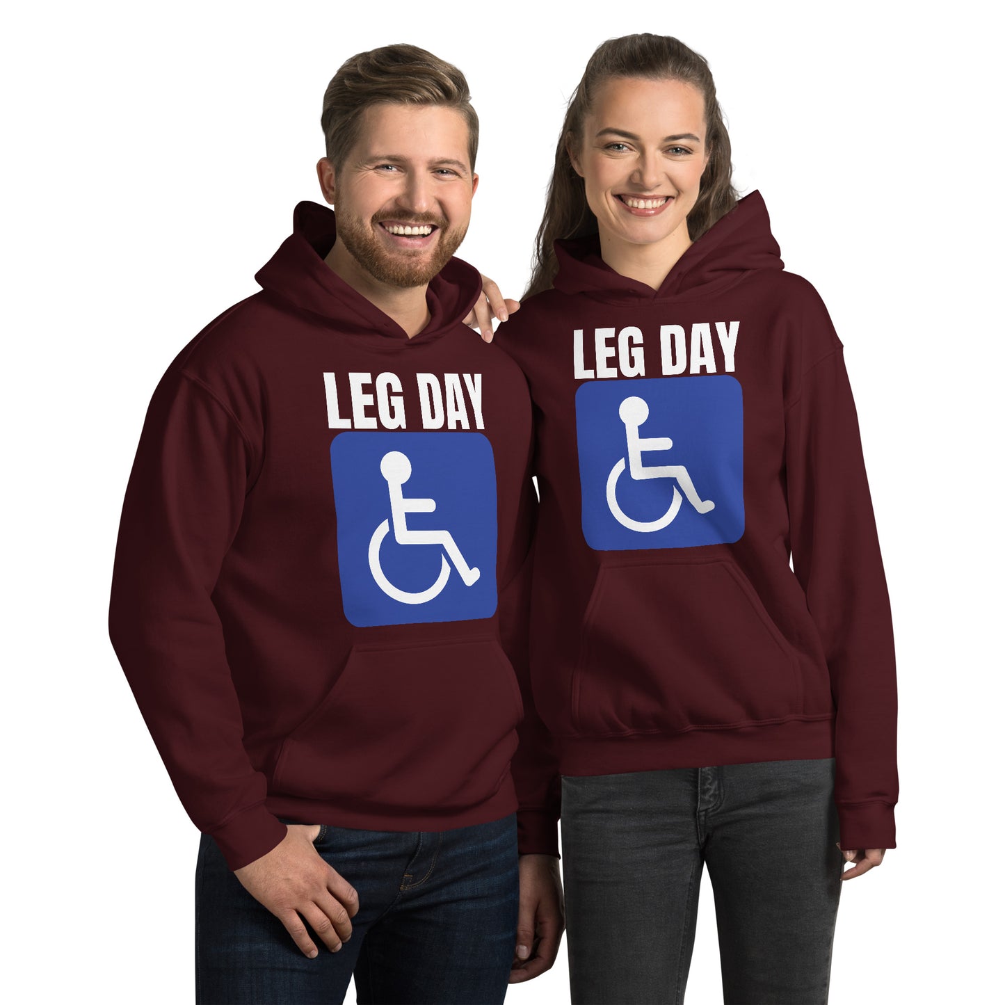 "Leg Day" Unisex Hoodie Handicap Blue by Dumbbells and Hotels