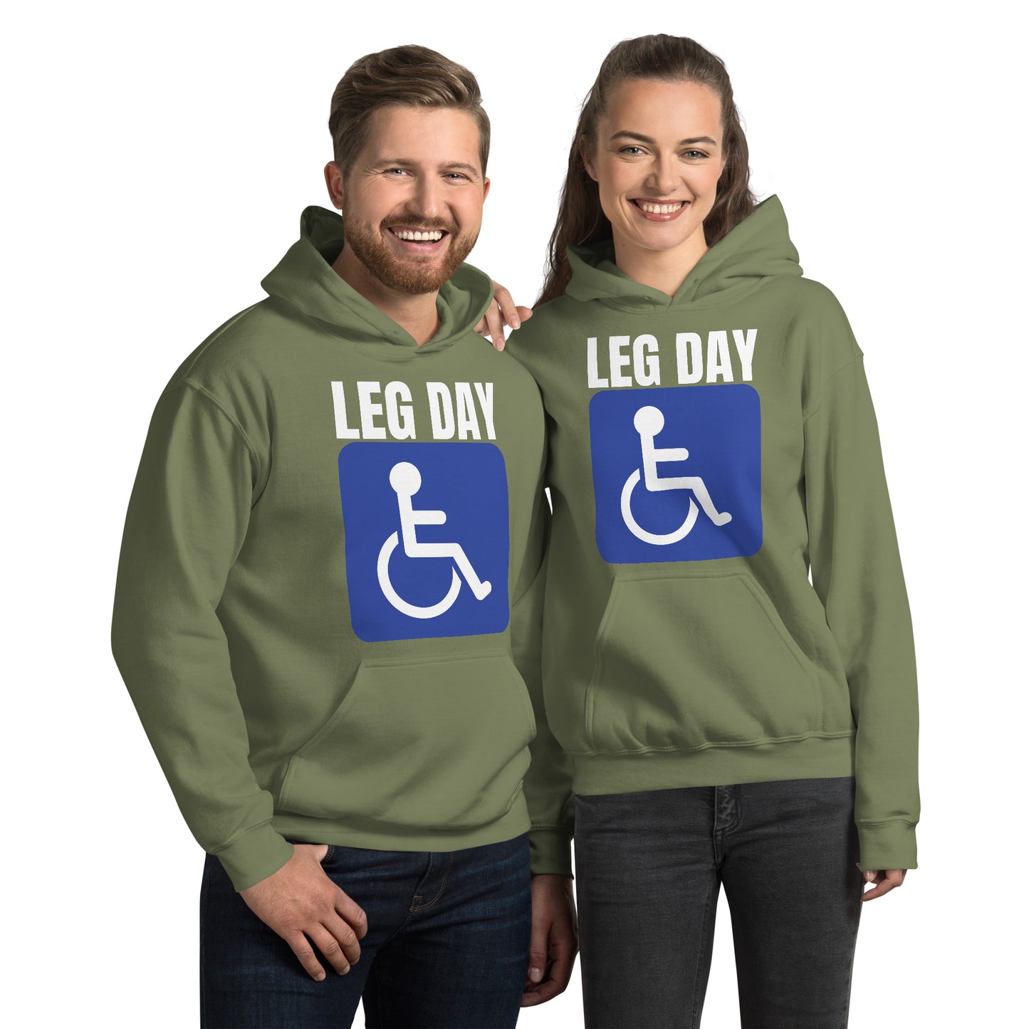 "Leg Day" Unisex Hoodie Handicap Blue by Dumbbells and Hotels