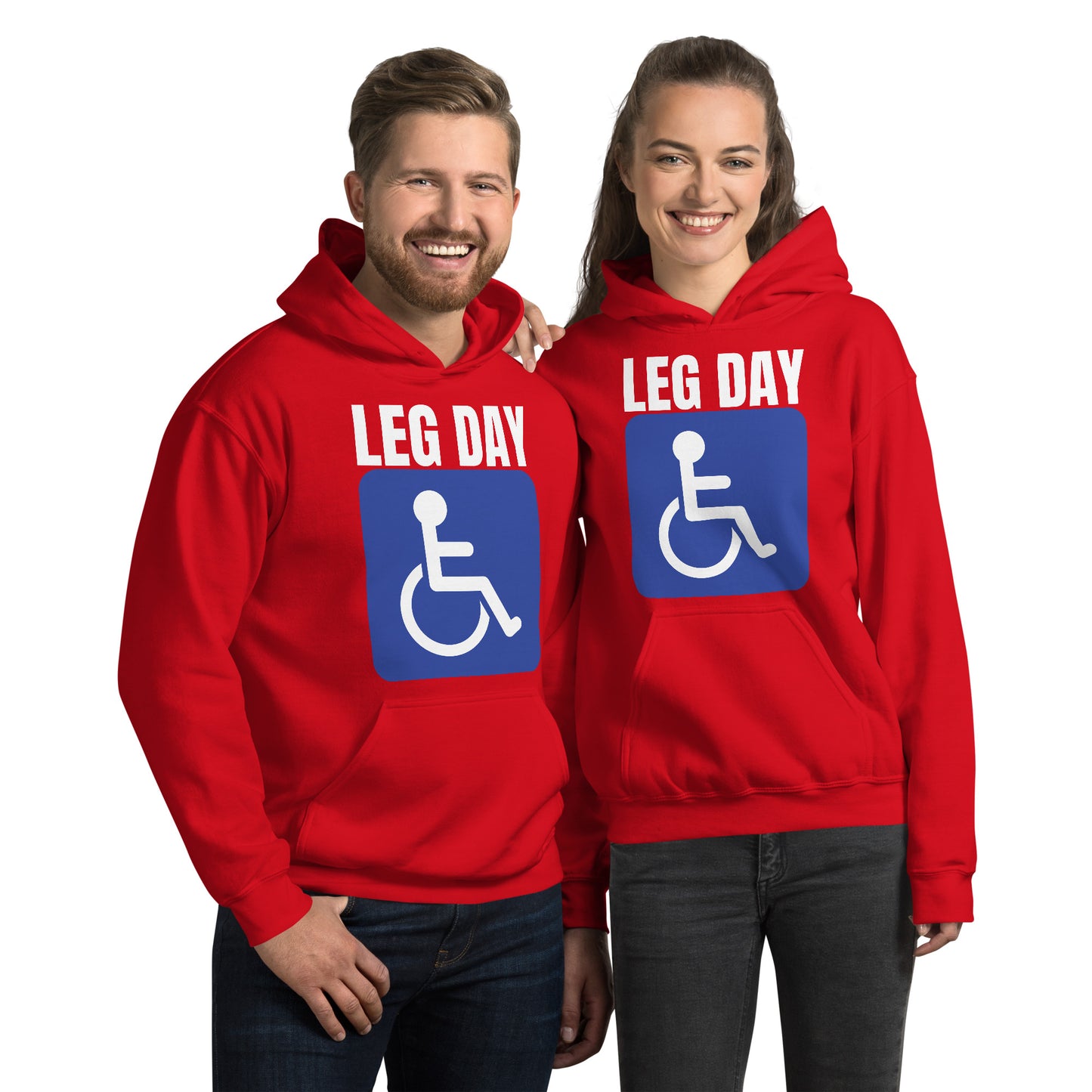 "Leg Day" Unisex Hoodie Handicap Blue by Dumbbells and Hotels