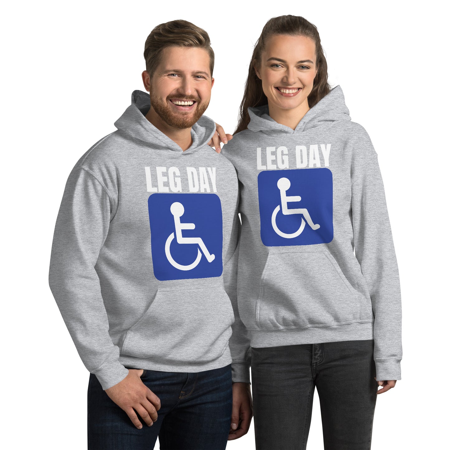 "Leg Day" Unisex Hoodie Handicap Blue by Dumbbells and Hotels