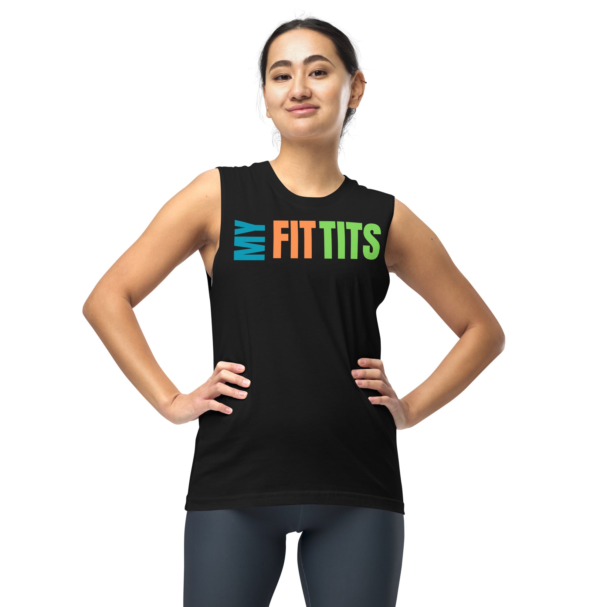 "My Fit Tits" Women's Muscle Shirt by Dumbbells and Hotels